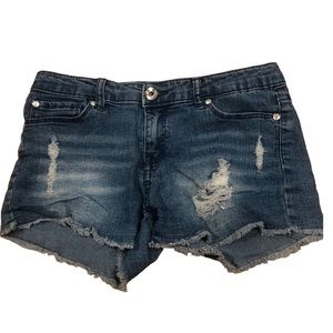 DKNY Girls Distressed Jean Cut Off Shorts